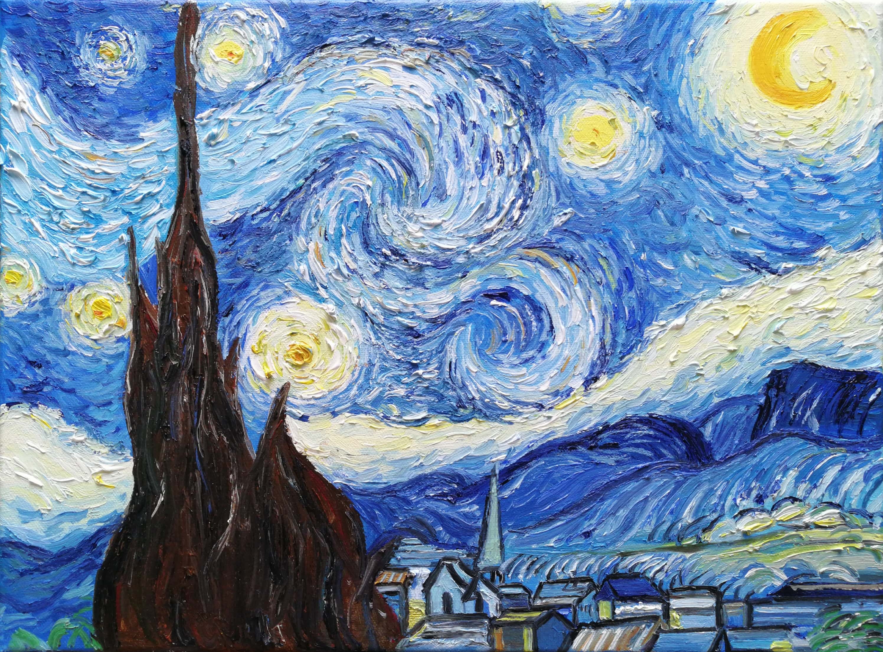 井岸镇临摹大师世界名作系列课程梵高向日葵2021年第三期11月7日周日